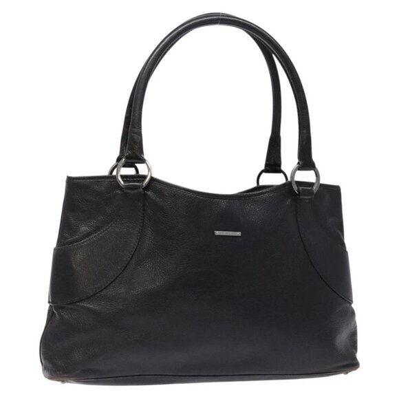 GUCCI Tote Bag Leather Black Silver 113015 Auth - Picture 1 of 16